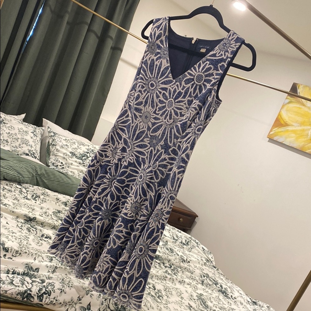 Floral Blue and White Dress